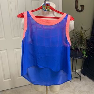 Ekklesia Blue/Pink Tank w/Cutout Back  Size S